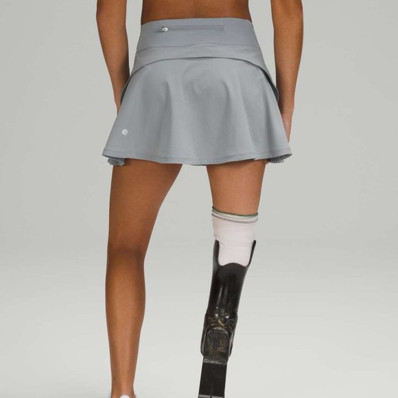 Lululemon Play Off The Pleats Mid Rise Skirt tennis run skort Rhino Grey sz 4 - Picture 5 of 9